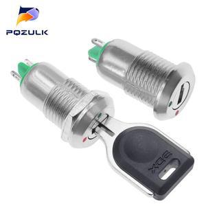 12mm 전자 키 로터리 스위치 ON OFF 전화 잠금 보안 전원 버튼 2 핀 1A 1NO