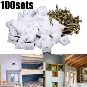 연결브라켓 100세트 홈 가구 수리 웨지 브라켓 서랍 바닥 처짐 키트 수선