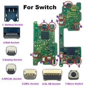 조이콘하우징 닌텐도 스위치 조이콘 메인보드용 조이스틱 슬라이더 레일 배터리 커넥터 소켓 SL SR L ZR ZL