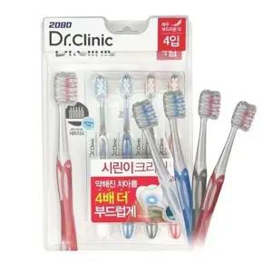 닥터크리닉 칫솔 양치 브러쉬 부드러운모 칫솔 4p