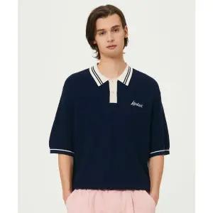 코닥 KODAK 배색 포인트 카라 니트 BLUE K5223LKT41BLU 985418