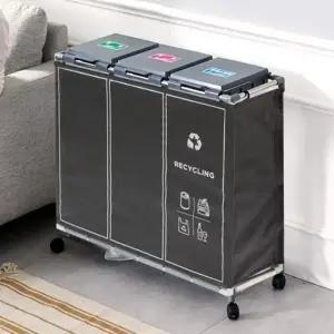 재활용 분리수거함 3단 커버세트 분리수거대 쓰레기통_23506671