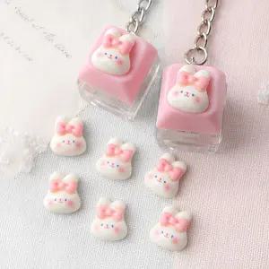 싼비즈 [6424-21]아크릴 키캡파츠 탑꾸재료 리본토끼 11x12.8mm ,1개