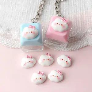 싼비즈 [6424-23]아크릴 키캡파츠 탑꾸재료 리본구름 13.4x10mm ,1개