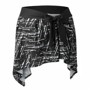 여성 스포츠 커버업 리본 타이 스커트 테크노 쉐브론