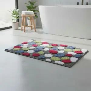 조약돌 디자인 욕실 발매트 현관 입구 주방 매트 50x80 포근한 러그