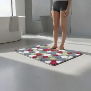 [콩심팥심]자카드 자갈 모양 욕실 발매트 현관 입구 매트 40x60 인테리어 러그