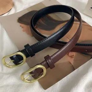 여성 금장 버클 클래식 캐주얼 벨트 면바지 정장바지