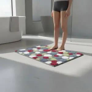 자카드 자갈 모양 욕실 발매트 현관 입구 매트 40x60 인테리어 러그