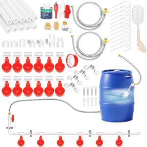 병아리 오리 메추라기를 위한 자동 닭 물컵 12팩 파이프라인 물주기 시스템 가금류 완성