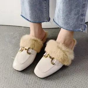 겨울블로퍼 여성블로퍼 밍크털 뮬 펌프스 겨울구두 방한화