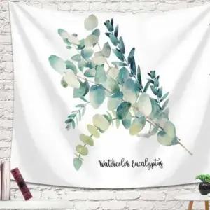 패브릭 북유럽 4호 그린유칼립투스 가림막 소 100X70