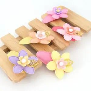 [아랑로랑] 꽃나리 한복 똑딱핀 헤어핀