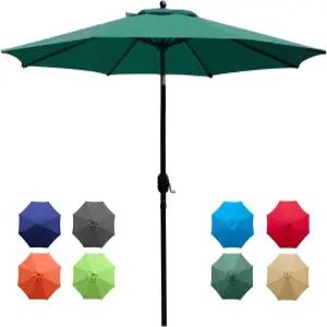 써니글레이드 9피트 파티오 우산 야외 테이블 튼튼한 갈비뼈 8개 포함 다크 그린