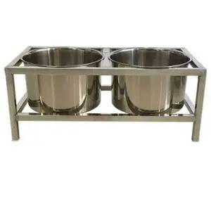 대형견물그릇 스테인레스 밥그릇 식탁 높이조절 식기