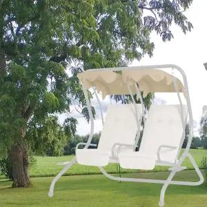 와이존미카 2인용 현관 그네 캐노피 교체용 상단 방수 야외 2인승 정원 좌석 커버 2피스