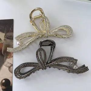 헤어집게핀 올림머리 리본 큐빅 머리 헤어 집게 핀 예쁜헤어핀