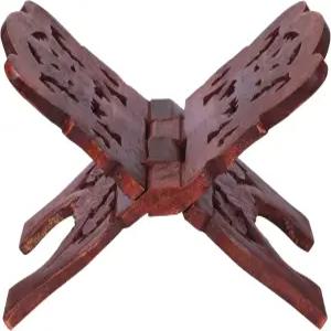 안나피 나무 책꽂이 Rehel/Rehal for Quran Geeta 성경 인도 무료 책상 조각 골동품 읽기 성스러운