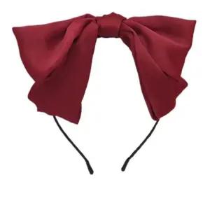 왕리본 머리띠 리본헤어밴드 와인레드