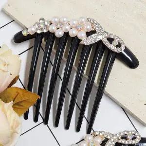 머리핀 대형 올림머리 헤이핀 비녀 진주꽃