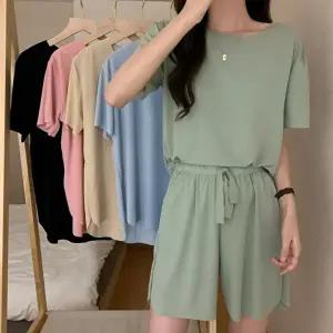 (5color) 반바지투피스 파자마세트 플리츠 홈웨어 (HSJ-WF2EC62)