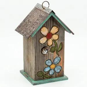 토파돈 새집 나무 조각 꽃새집 정원 마당 현관 장식용 후프 걸이 11인치