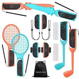 닌텐도 스위치 2와 호환되는 13 in 1 스포츠 액세서리 번들, 2 게임용 패밀리 키트, 및 캐리백 포함