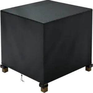 파티오 오스만 커버 방수 28.3 x 16.9 인치 직사각형 야외 사이드 테이블 내구성 있는 가구 블랙