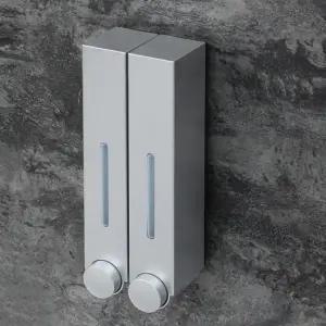 디스펜서 2구 벽걸이형 바디워시 샴푸 액체비누 용기