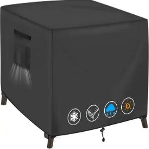 사각 파티오 테이블 커버 야외 방수 자외선 차단 잔디 가구 25인치 L x W 18인치 H