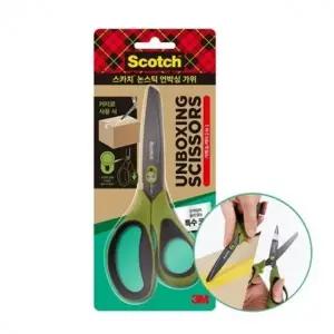 (3M) 언박싱가위 1487-NS 논스틱 7인 치 그린 스카치가위/특수코팅 (1개)