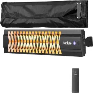 파티오용 실외 히터 1500W 벽걸이 야외용 방수 탄소 섬유 튜브 뒷마당 가제보 차고 블랙용