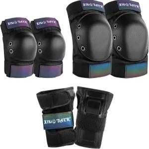 무릎 및 팔꿈치 패드 6 in 1 손목 드로스트링 백 포함 롤러 스케이트 스케이트보드 자전거 사이클링