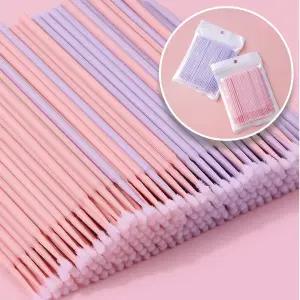 미세 메이크업 면봉 마이크로브러쉬 100개 색상랜덤 브러시 마이크로면봉