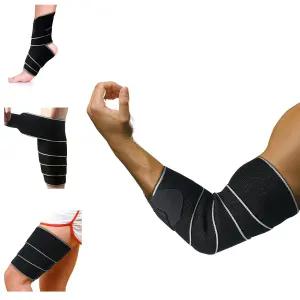 루윈트 60인치 롱 탄력 붕대 팔꿈치 발목 종아리용 미끄럼 방지 압축 랩 1피스