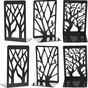 책꽂이에는 금속 북엔드 오피스 스쿨 홈에는 장식 블랙 헤비 듀티 추상 미술 디자인 책장 3쌍 6피스