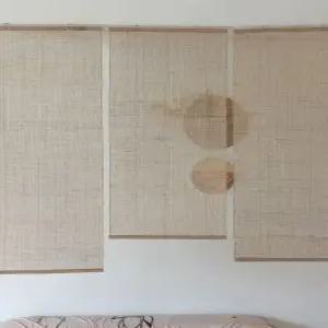 모시가리개 패브릭 삼베발 조각보 주방가림막 커튼 중문 블라인드 일식집 한옥