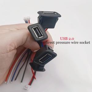 스피콘 플러그 USB 2.0 암 충전 소켓 커넥터, 납땜 와이어 포함, 2/4 휴대폰 데이터 케이블