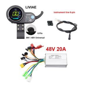LIVIAE 36V 15A 48V 20A LCD 컬러 스크린 계기판 지능형 브러시리스 홀 컨트롤러 전동 스쿠터 자전거 부품
