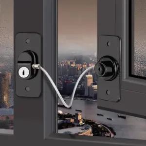 문 열림 방지 다용도 무타공 현관문 열쇠 잠금 창문 fQS8+7sXV