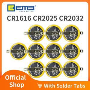 EEMB 10PCS CR1616 배터리(솔더 탭 포함) CR2025 배터리 Gameboy Color Advance 게임 상자와 호환 가능