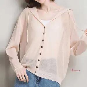 실내 에어컨 썸머 파스텔 가디건 모자달린 카디건xyz237
