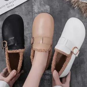 털단화 여성 3컬러 털안감 버클 로퍼 뽀글이 털신