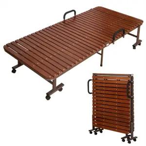 다목적 접이식 이동식 침대프레임 원목 간이 베드 바퀴 사무실