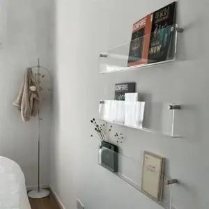 [SBD] 북선반 벽걸이 책선반 책꽂이 잡지꽂이 투명수납 80cm