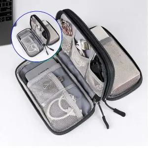 쌍문상회 지금 필요한 SD메모리 디털 기기 보관 파우치 케이블 보조배터리 블랙