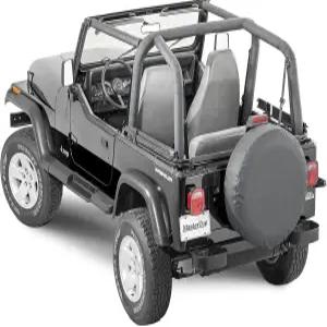 마스터탑 스포츠 바 패드 커버 블랙 데님 - 지프 랭글러 YJ 1992-1995에 적합 자외선 비 및 찢어짐 방지