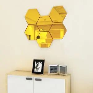 트렌디 인테리어 아크릴 거울 6p 육각형 붙이는거울