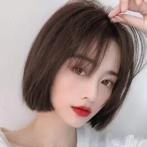 옆머리 똑딱이 부분가발 브라운 정수리 숱커버