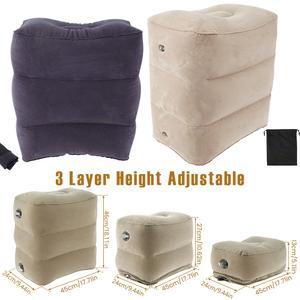 팽창식 발받침 베개 PVC 비행 수면 발받침 휴식 베개 3 층 높이 조절 가능 자동차 버스 여행 발 휴식 베개